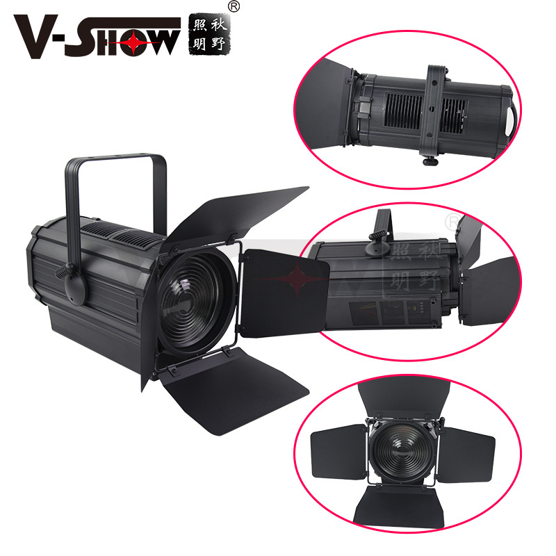 V-Show  300W LED Fresnel Spotlight with electric Zoom DMX Theater Studio Concert Stage Lighting