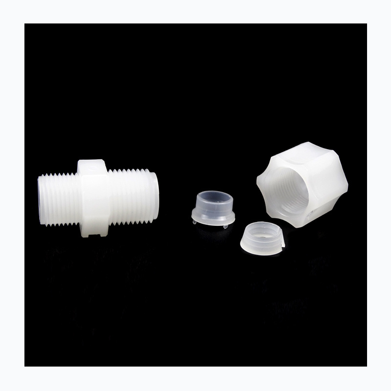 PVDF Tube fitting  Adaptor male straight China  Factory   PVDF double ferrules compression male connectors plastic joint