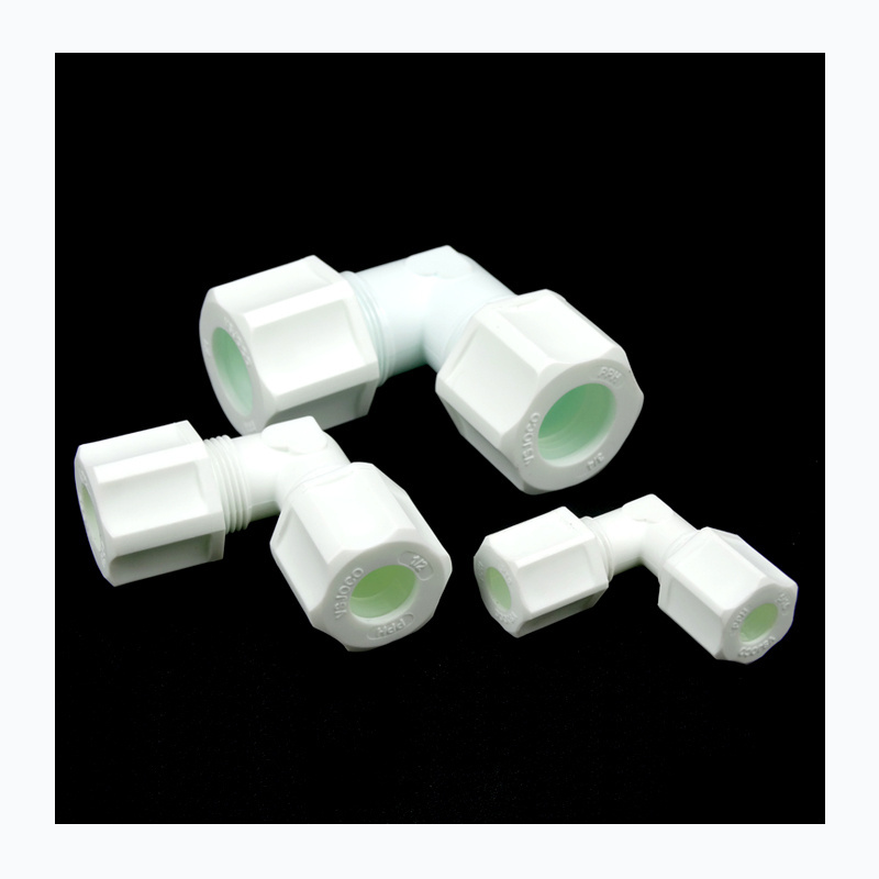 pp Union elbows  Hot Sale High Quality PP 90 Degree elbow Transition Swivel Plastic Joint,compress fitting