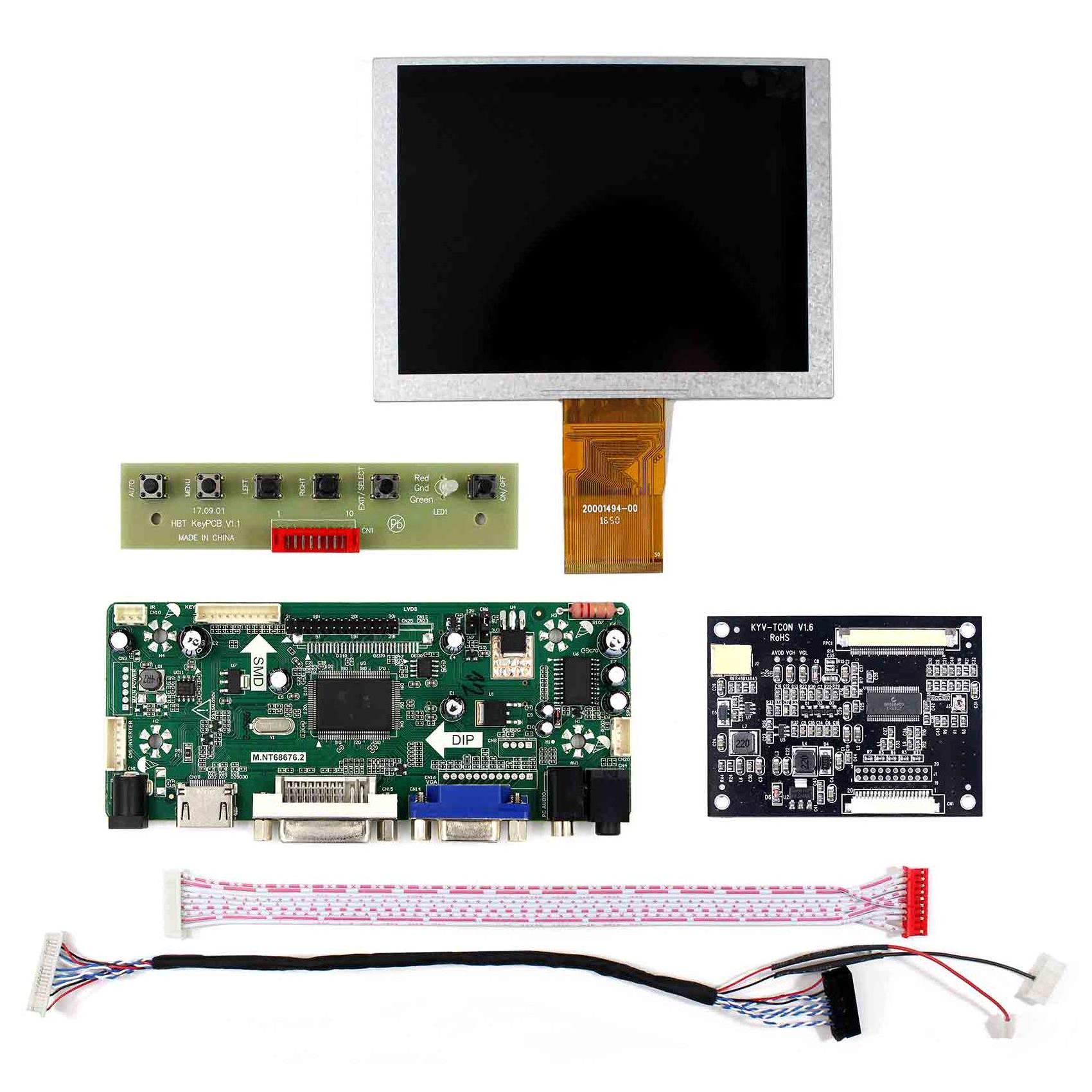 Hd Mi Dvi Vga Audio Tcon Board Indoor Lcd Digital Signage Advertising Display Zj050Na-08C 5Inch 640X480 Micro Lcd Display