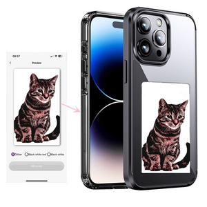 Wireless Transmission Nfc Fashion Shockproof Cell Mobile Silicone Phone Case Diy Ink Screen Phone Case For Iphone 15 Pro Max