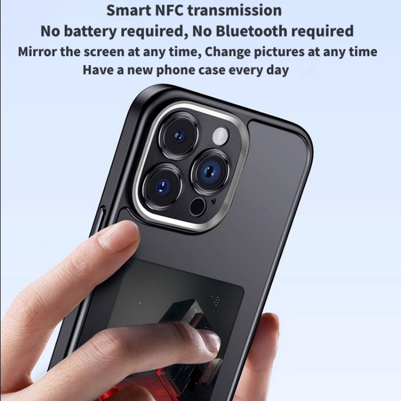 Wireless Transmission Nfc Fashion Shockproof Cell Mobile Silicone Phone Case Diy Ink Screen Phone Case For Iphone 15 Pro Max