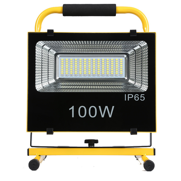 Spotlight 100W LED Outdoor Rechargeable Work Light Camping Emergency Lights Portable Floodlight With Car Charge