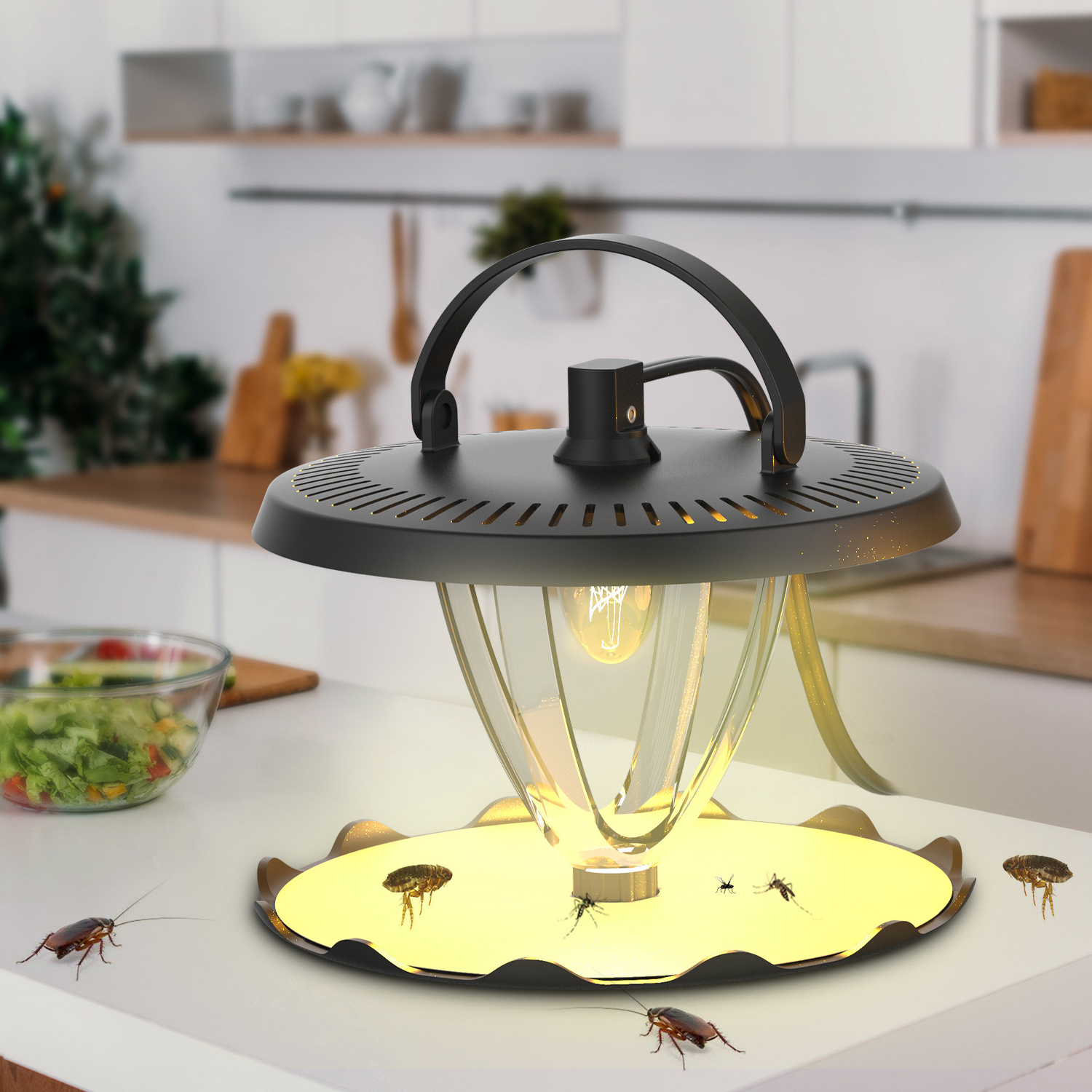 Indoor Hot Fruit Fly Catcher Electronic Fleas Moths Bugs Fly Trap Killer Kitchen Electric Insects Killer Trap