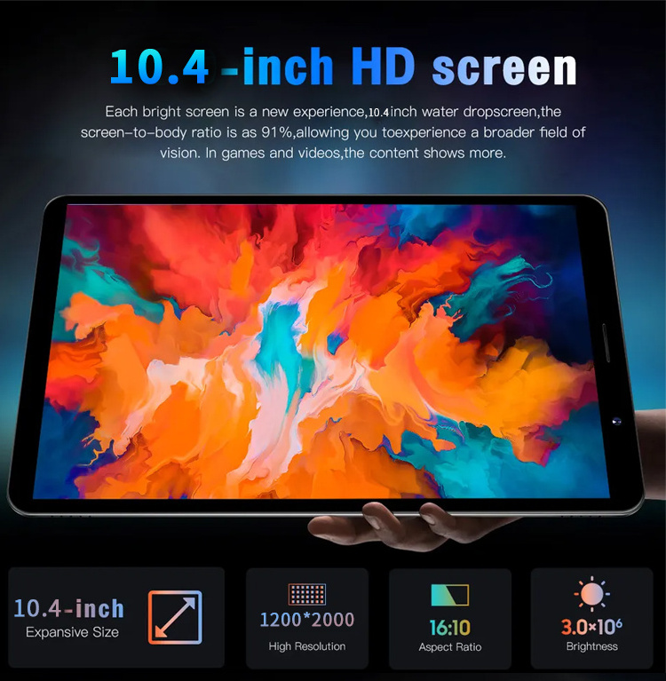 oem tablet Android 12 Tablet 10.4 inches IPS HD Display WiFi 5G tablet pc with CE GMS RoHS