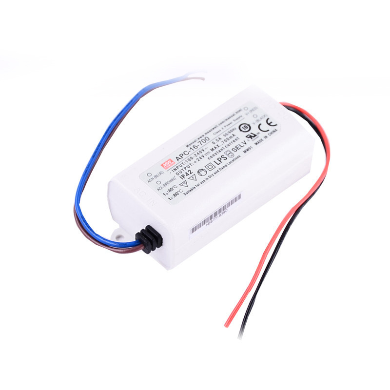 APC-16E-700 led power supply 180-264Vac to 9-24Vdc 700mA 16W class 2 power unit no FG meanwell Power supplier