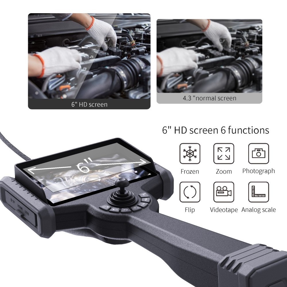 WS-P high resolution borescope camera, articulated engine inspection borescope, inspection tools equipment automotive borescope