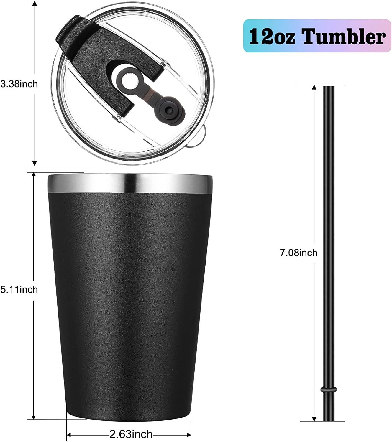 Wholesale 8oz 12oz Stainless Steel Toddler Double-wall Vacuum Cups for Kids Coffee Mug With Silicone Straw and Lid