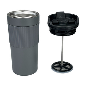 Excellent Quality French Press Stainless Steel Mug Vacuum Thermos French Press Coffee Maker