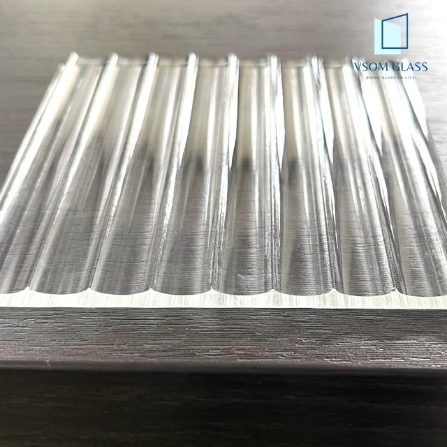 Decorative transparent tempered ribbed reeded moru wave fluted glass/art figured textured sheet glass/pattern glass panel