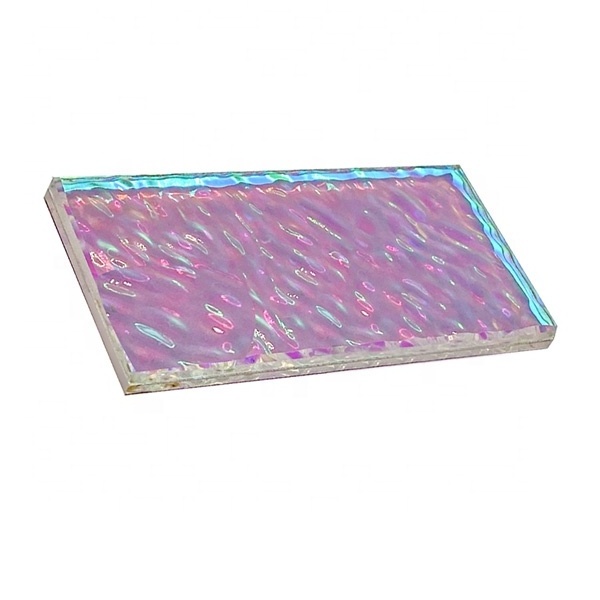 Pink gradient glass craft reflective glass/ coating glass/dichroic mirrors laminated glass for dichroic window