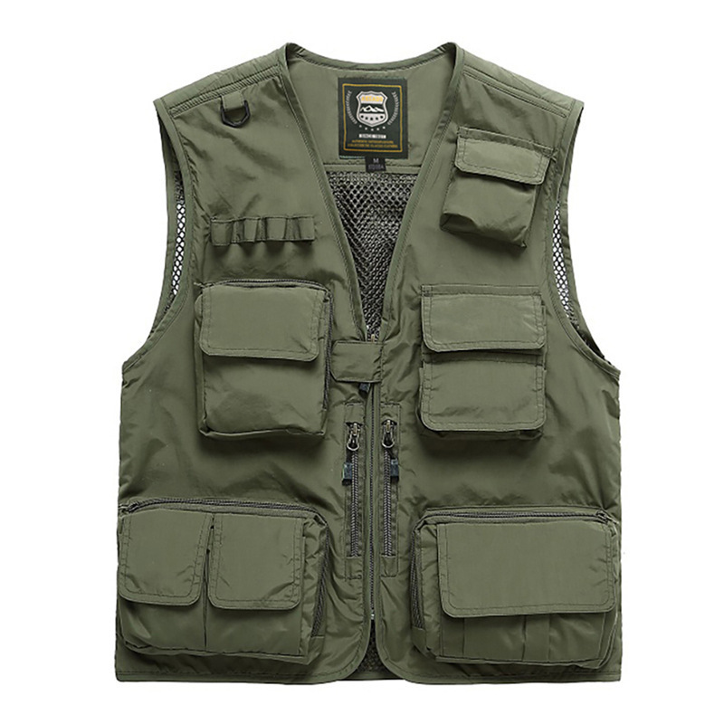 PASUXI Man Multi Function Detachable Quick-drying Fishing Vest Outdoor Plus Size Sleeveless Utility Jacket