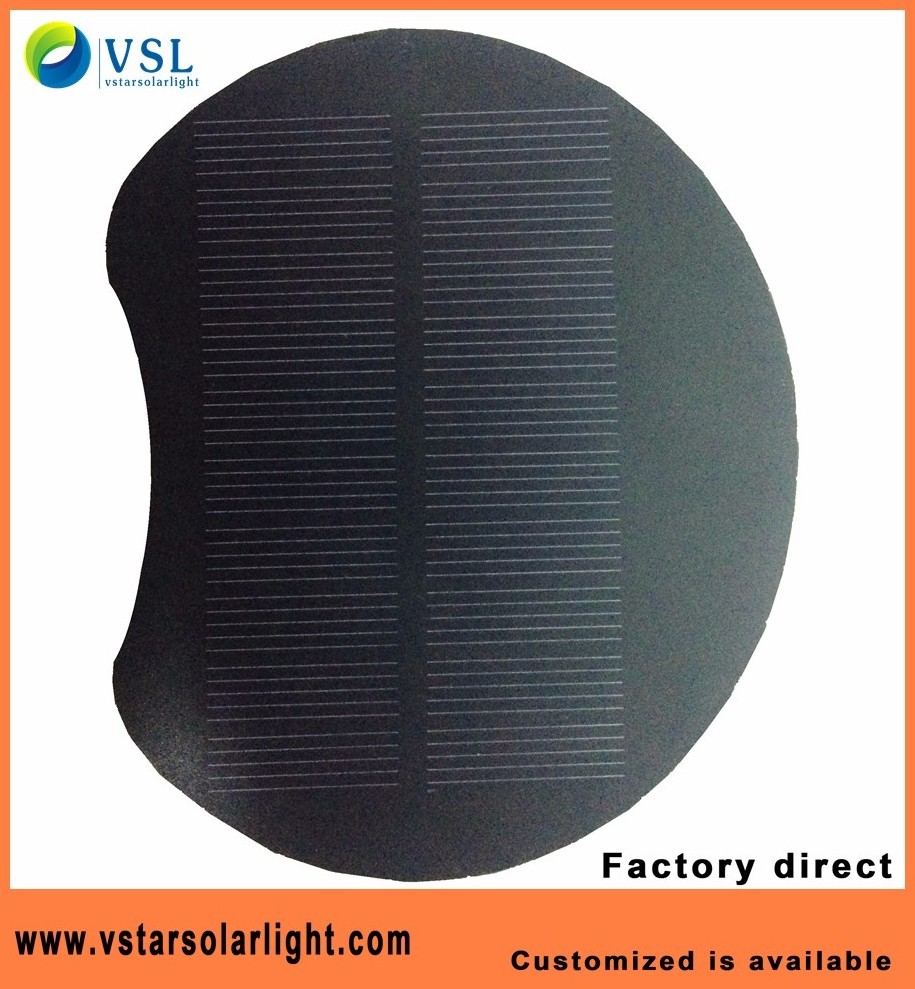 A-grade Monocrystalline 5.5V 1W round shape frosted PET solar panel with factory price