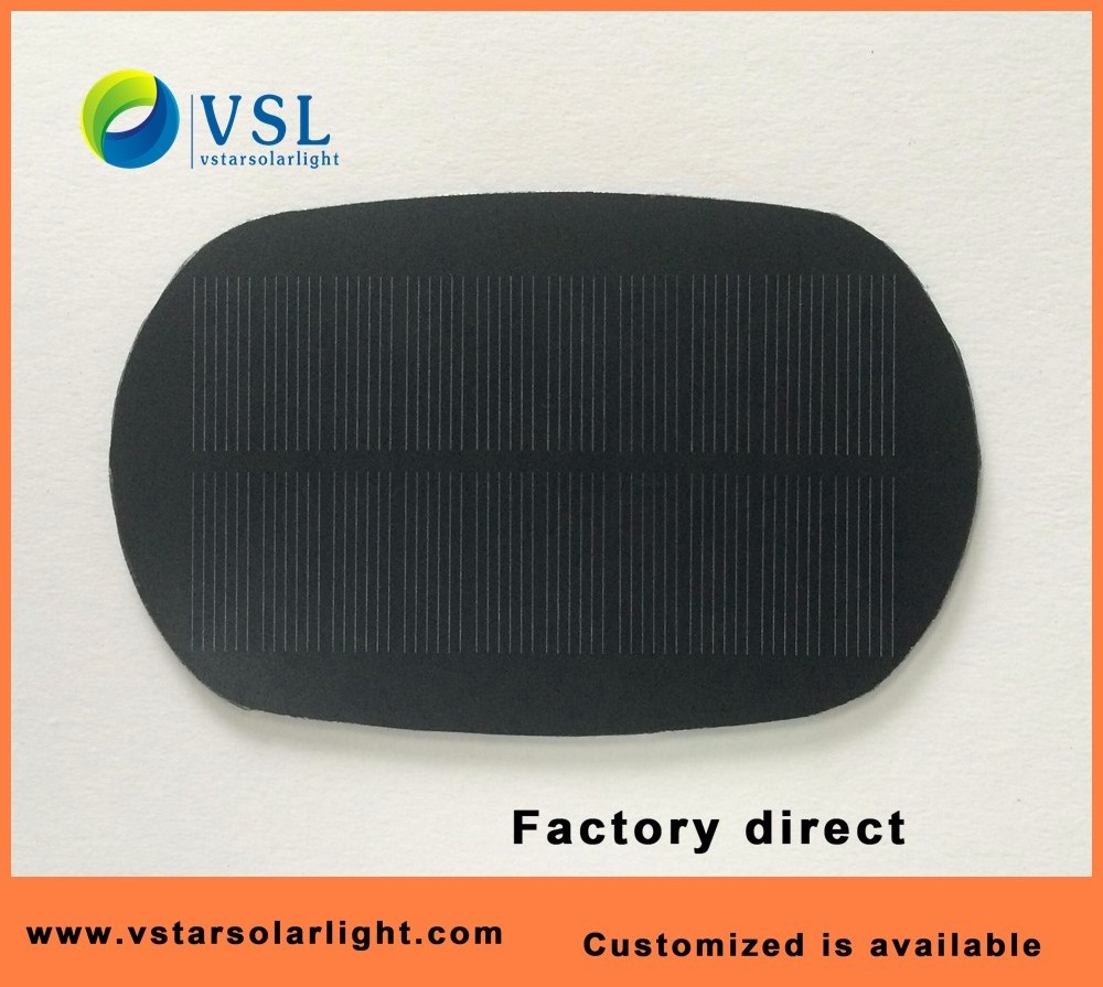 A-grade Monocrystalline 5.5V 1W round shape frosted PET solar panel with factory price