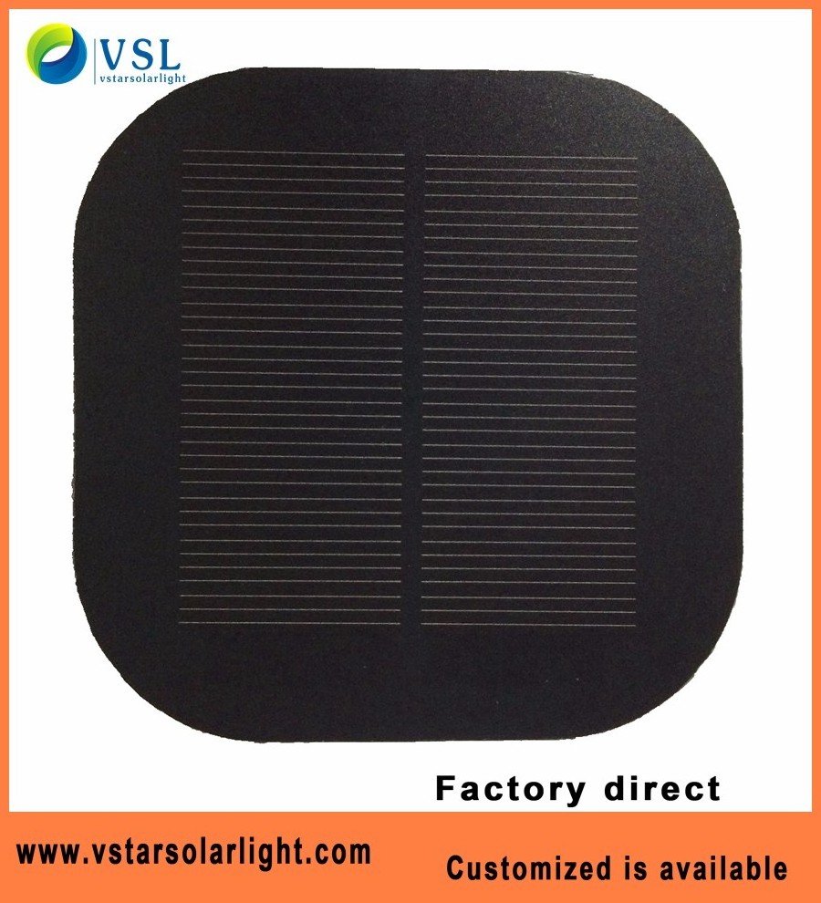 A-grade Monocrystalline 5.5V 1W round shape frosted PET solar panel with factory price