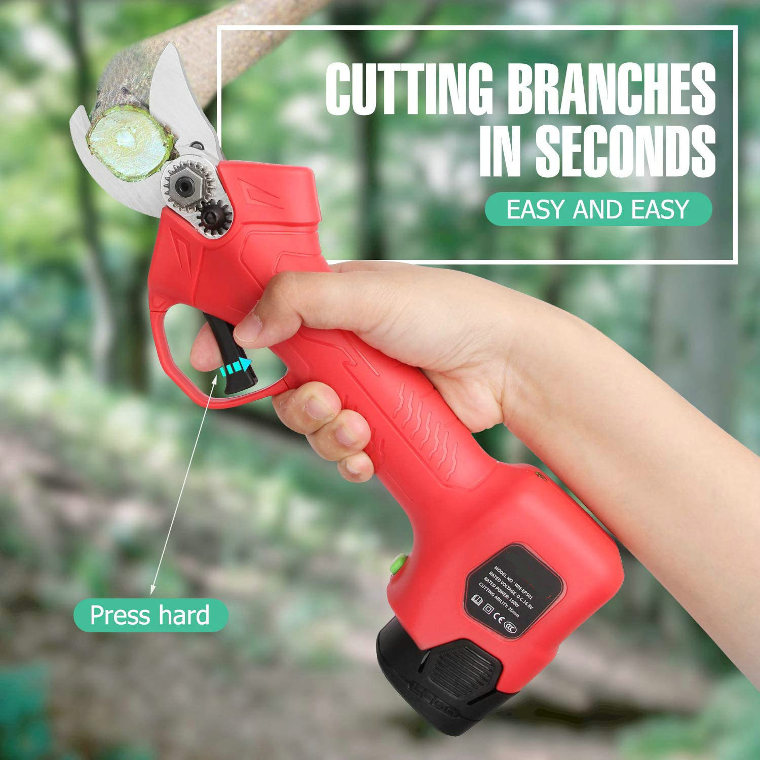 25mm Cutting Diameter 16.8V Electric Pruners Cordless Battery Powered Pruning Shears Garden Pruners Power Scissors