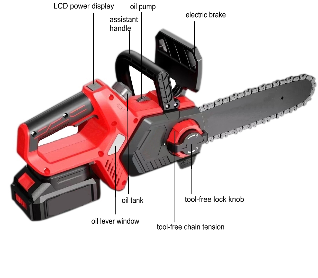 21V Electric Cordless Chainsaw Li-ion Battery Powered Chainsaws 12