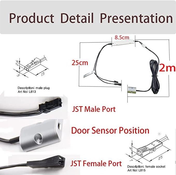 VST LED Door Sensor Switch DC12V 24V  Led Movement Detector Surface Mounted Furniture 3 years Warranty Switch Silver Black