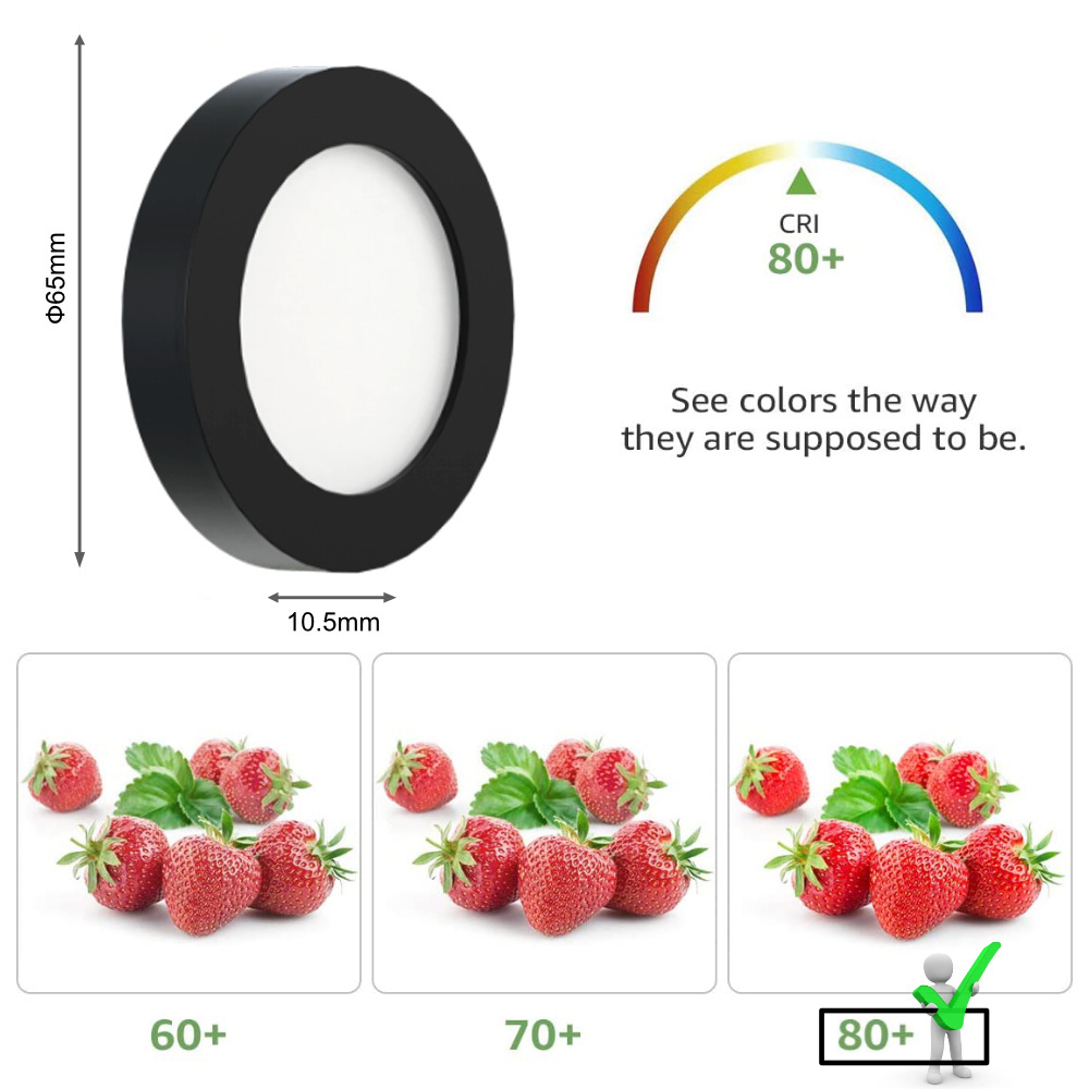 ETL CE Listed Ultra Thin LED Puck Light Recessed  Or Surface Mounted Mini Down Light  Under Cabinet Lighting