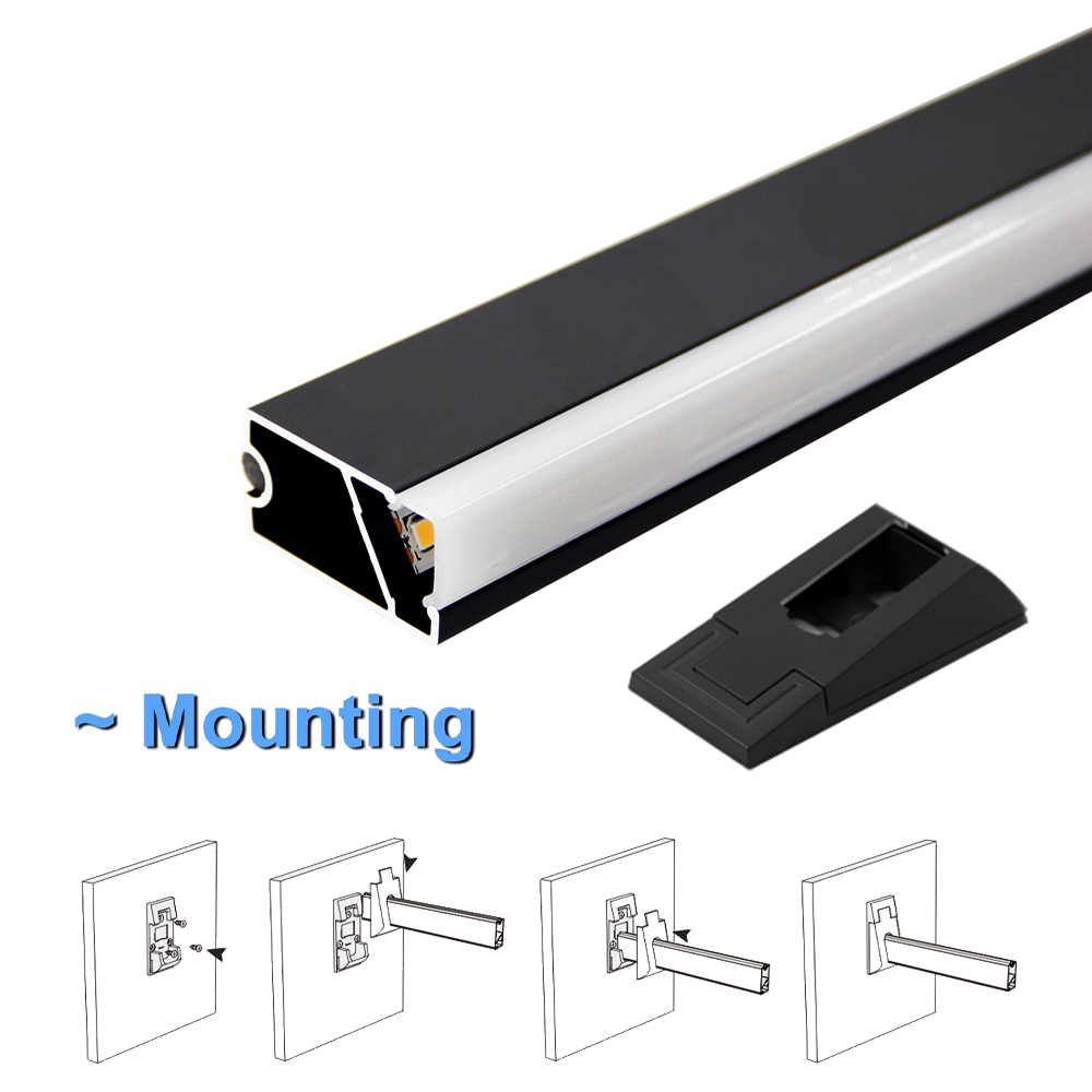 High Quality Aluminum  Wardrobe Hardware Clothes Hanger Closet Rod With LED Strip For LED Under Cabinet Lighting