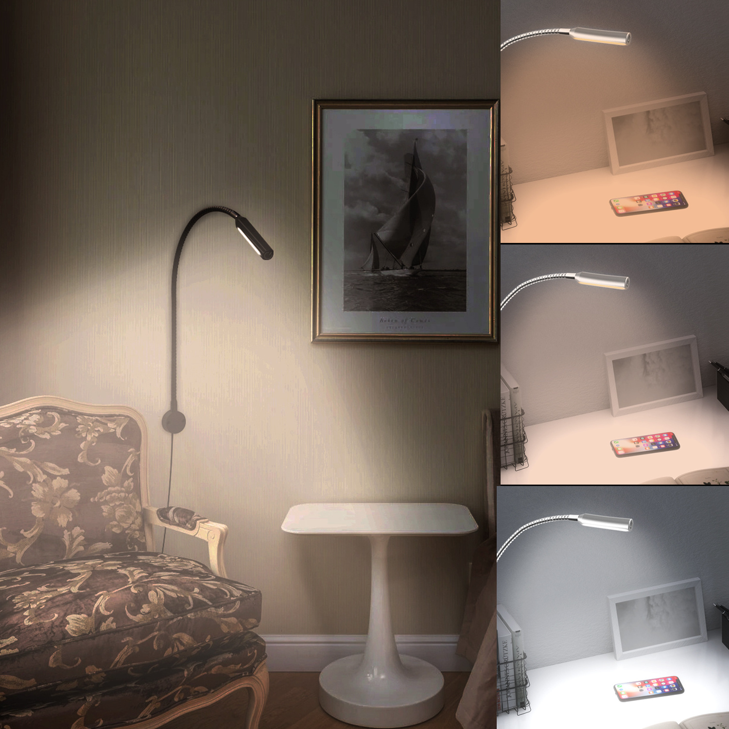 VST Flexible Modern Luxury Table Lamp Desktop Ambient LED Light for Bedroom and Living Room Birthday Gift Home Decoration