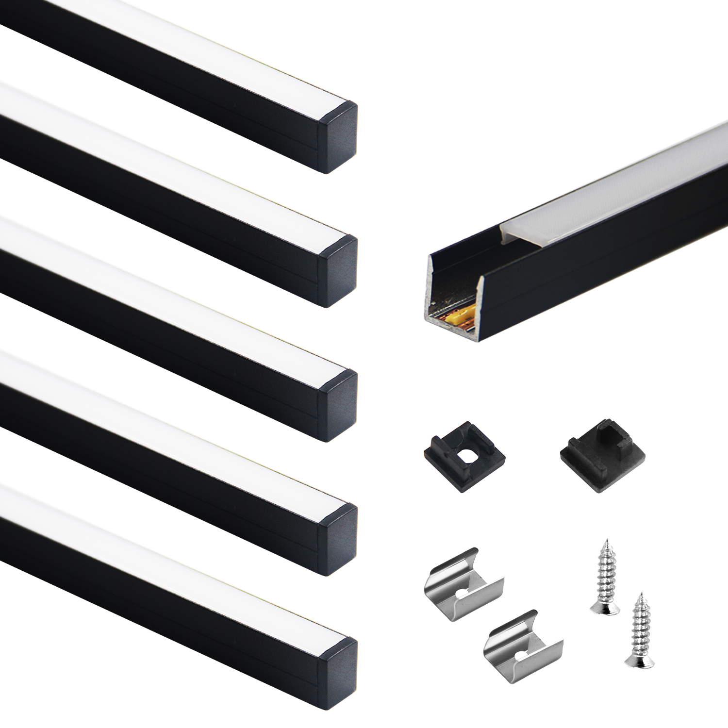 10 x 10mm LED aluminium profile light recessed mount led cabinet anodized aluminium extrusion light