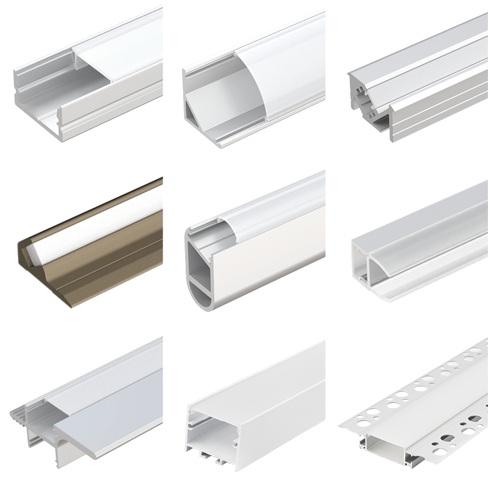 VST Aluminum Extrusion Profile Housing Channel Diffused Cover For Lighting Strip bar Surface For Indoor Decoration