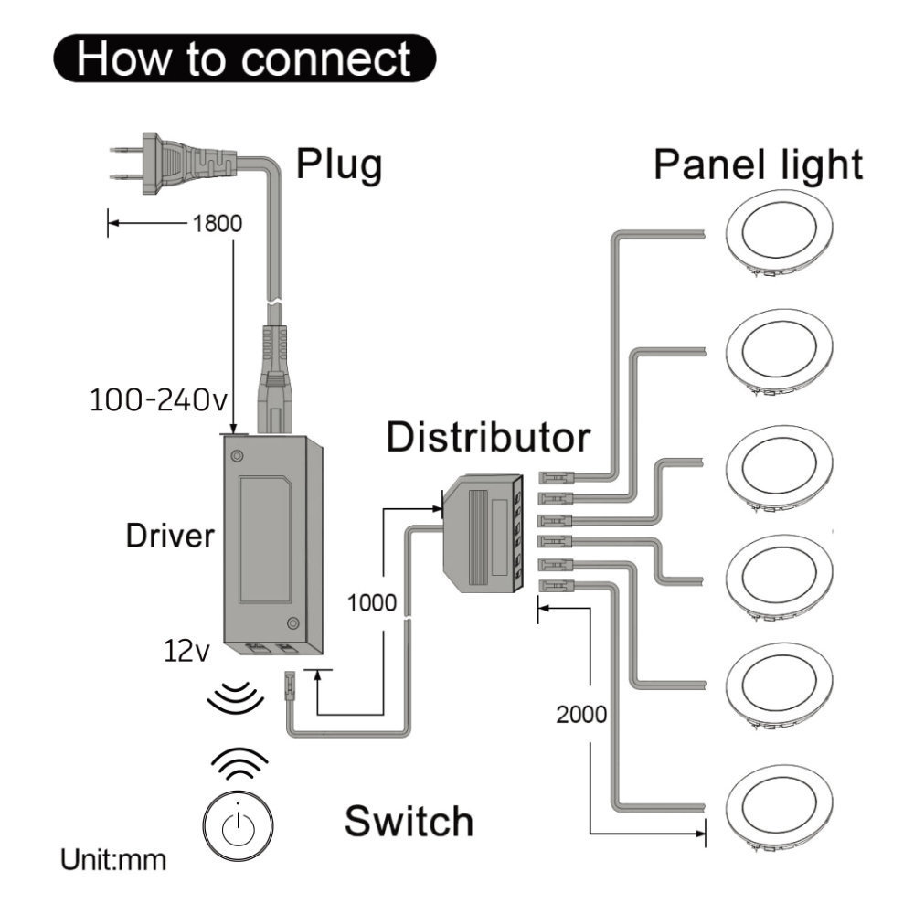 VST Led Cabinet Light Set Recessed Kitchen Cabinet Downlight Under Cabinet Puck Lights Dimmer Switch 6pc Puck Light Set