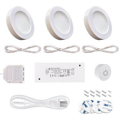 6 Pack Puck Lights 4000K Under Cabinet Lighting 12V 2W ETL Listed Wiring Closet Puck Light