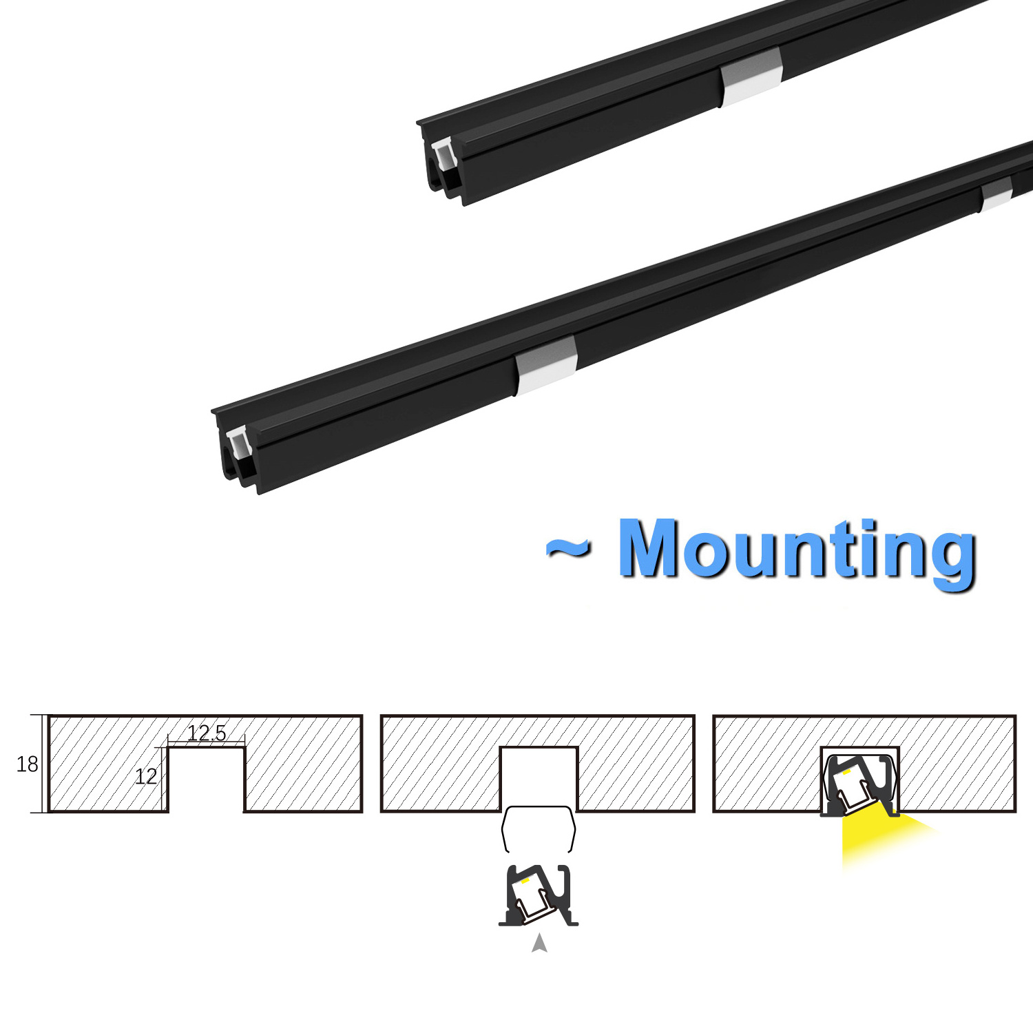 VST Furniture LED Decoration Alu Profile Light DC 12V Cabinet Closet Recessed Mounted Linear Lamps