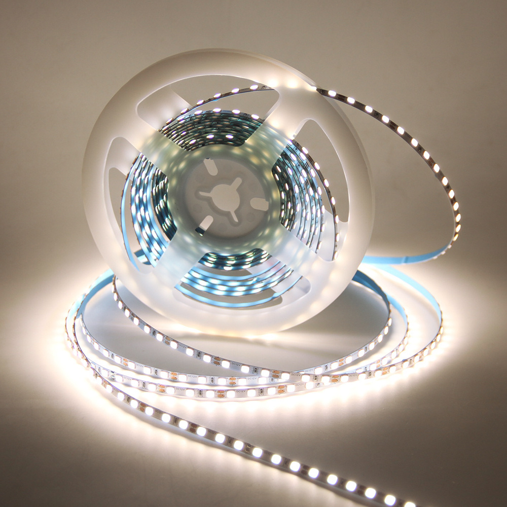 Ultra slim 4mm width 9.6w DC 24V Flexible LED strip light high brightness 140 LEDs SMD2835