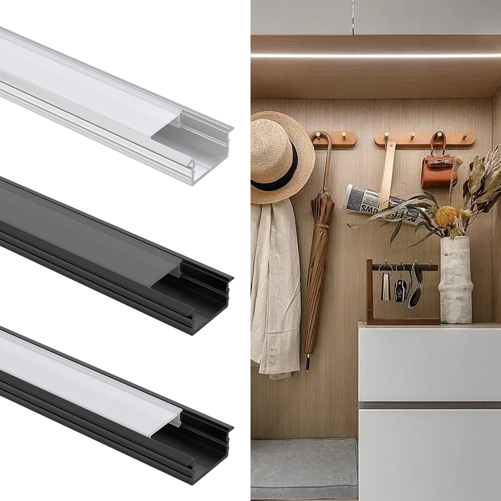 VST Recessed Mounted Thick LED Alu Profile Under Furniture LED Cabinet Light LED Aluminum Bar Match with Diffused PC Cover