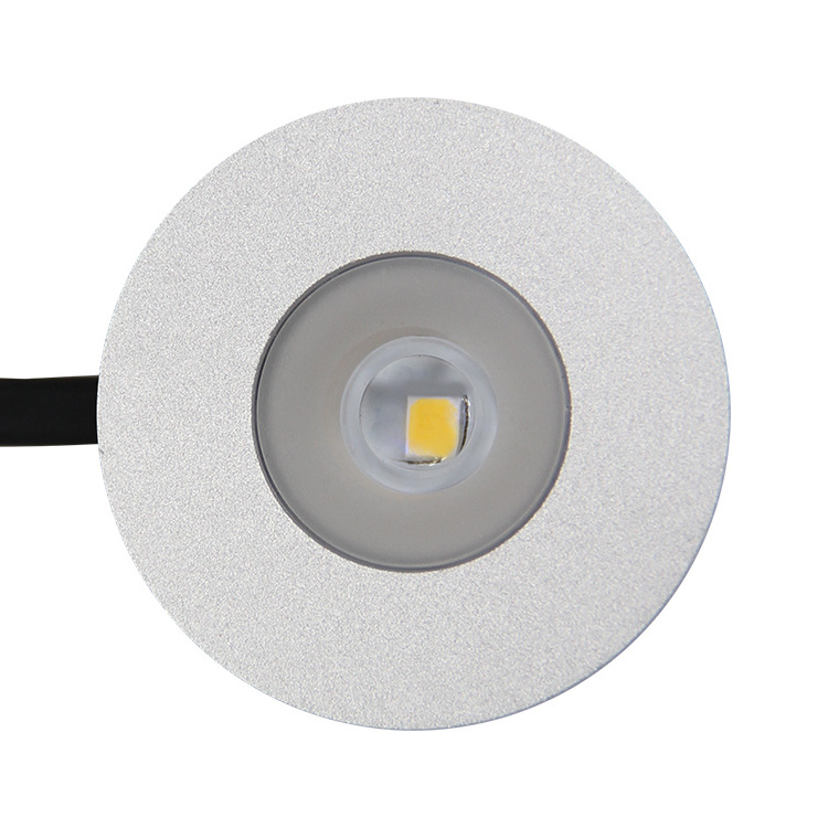 VST 12V Mini LED Cabinet Light Recessed Mounted Furniture Spot Light under Cabinet Showcase Downlight Silver