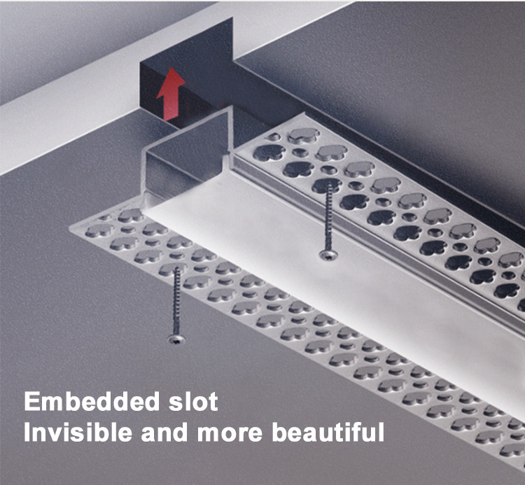 VST Ceiling LED Aluminium Profile  for LED Lighting Strips Recessed Mounted for Office Home  wall ceiling housing