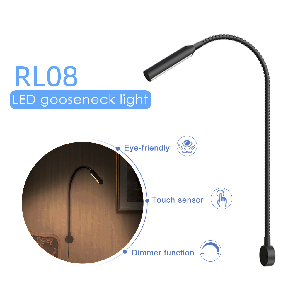 VST Bed Lamp Bed Reading Light  Bed Side Light LED Gooseneck Reading Light 12V 24V Book Reading Lamp