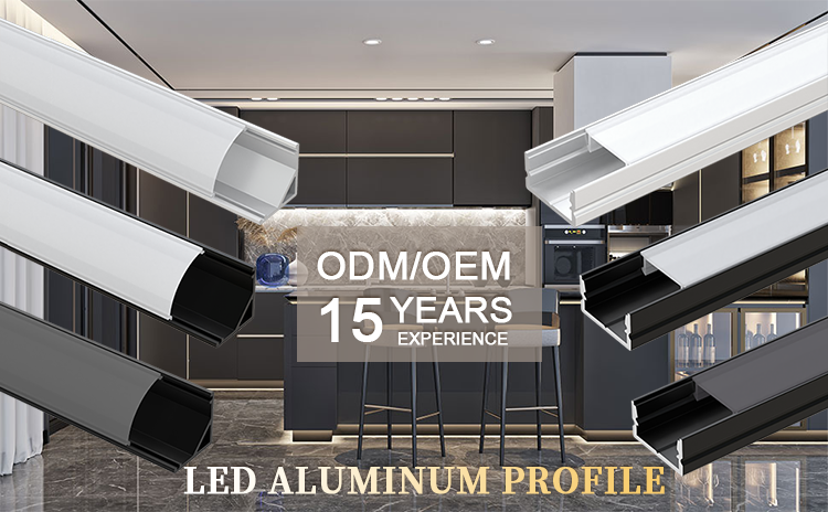 VST Super Quality Thin U Shape Recessed Profile Extruded Black Industrial Led Aluminum Profile