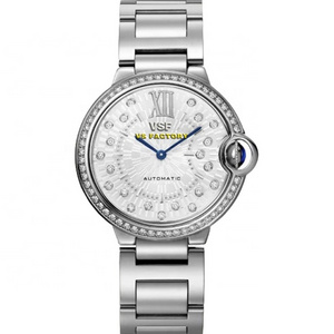 cartiers women's watch High quality sapphire crystal silver gray dial with diamond bezel fashion automatic mechanical watch