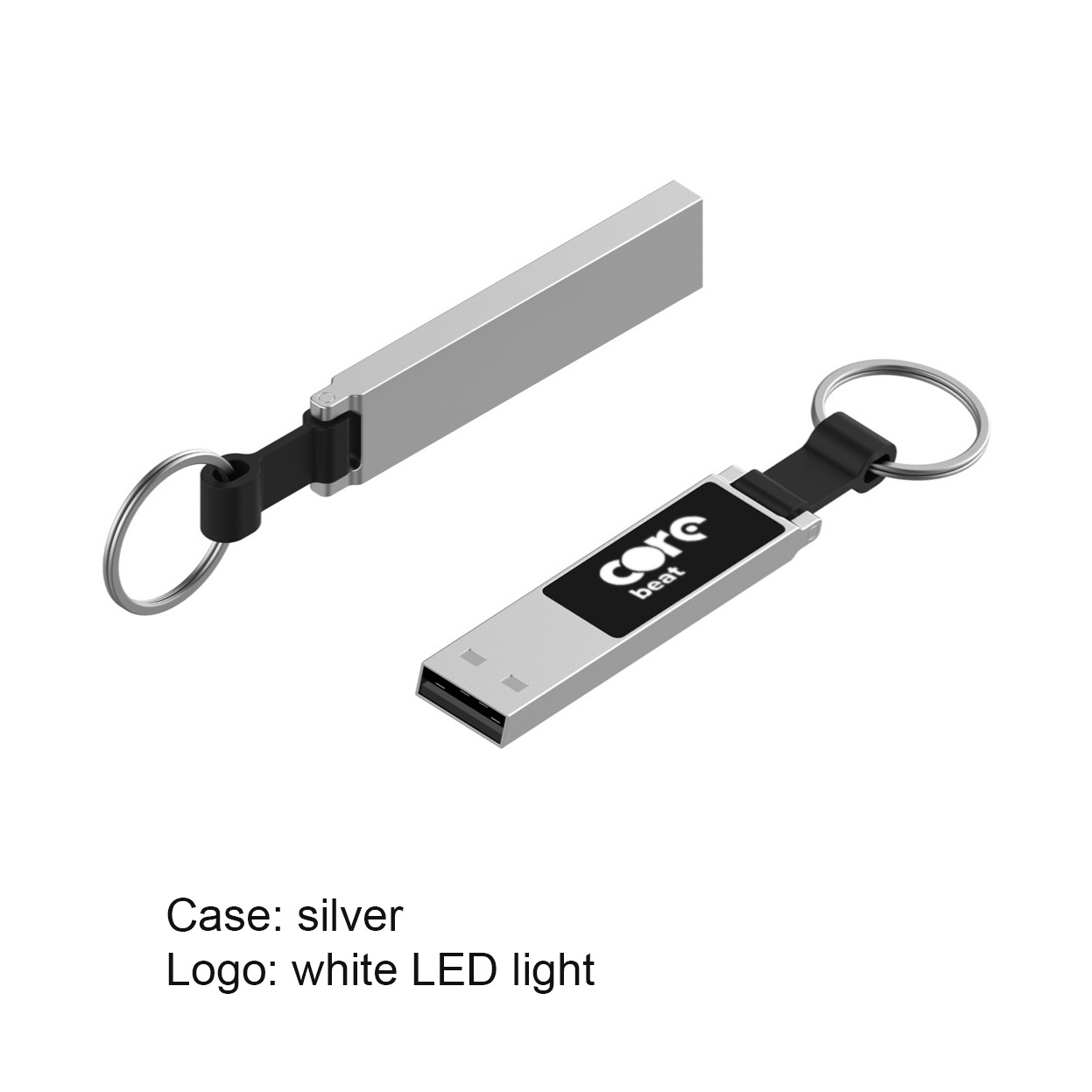 Popular Nice Metal USB Flash Drive with Led Logo Flat USB Memory Stick 3.0 4gb  8gb 16gb 32gb 64gb