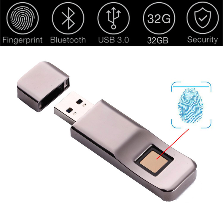 2020  Wholesale biometric encryption Fingerprint usb flash drive 16gb/32gb/64gb with personalized company logo