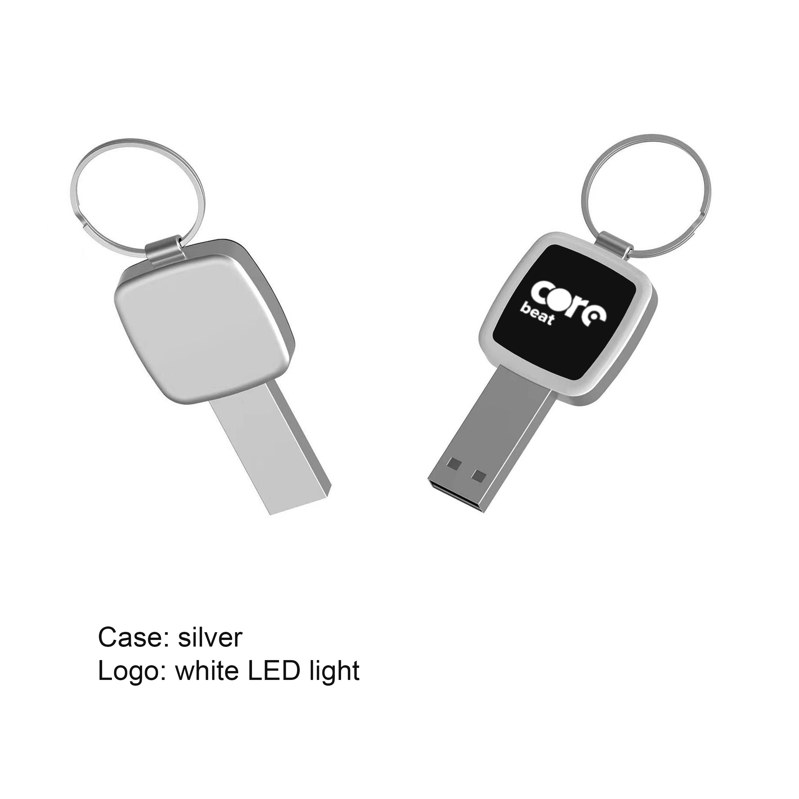 Popular Nice Metal USB Flash Drive with Led Logo Flat USB Memory Stick 3.0 4gb  8gb 16gb 32gb 64gb