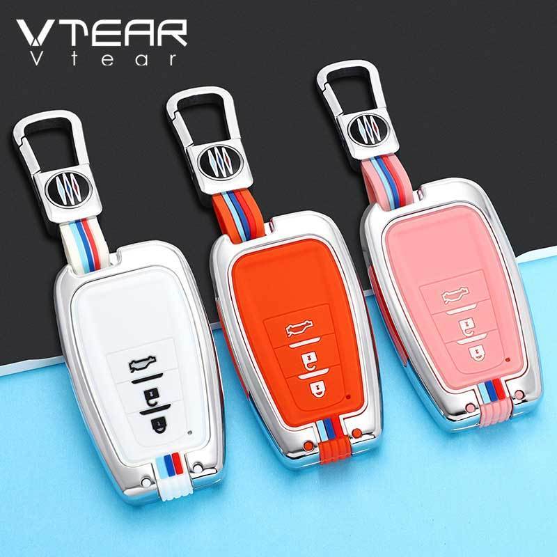 Vtear Car Key Case Cover Keychain Remote Control Key Bag For Toyota YARiS/Camry/C-HR/Harrier/Wildlander/Highlander/VENZA/SIENNA/