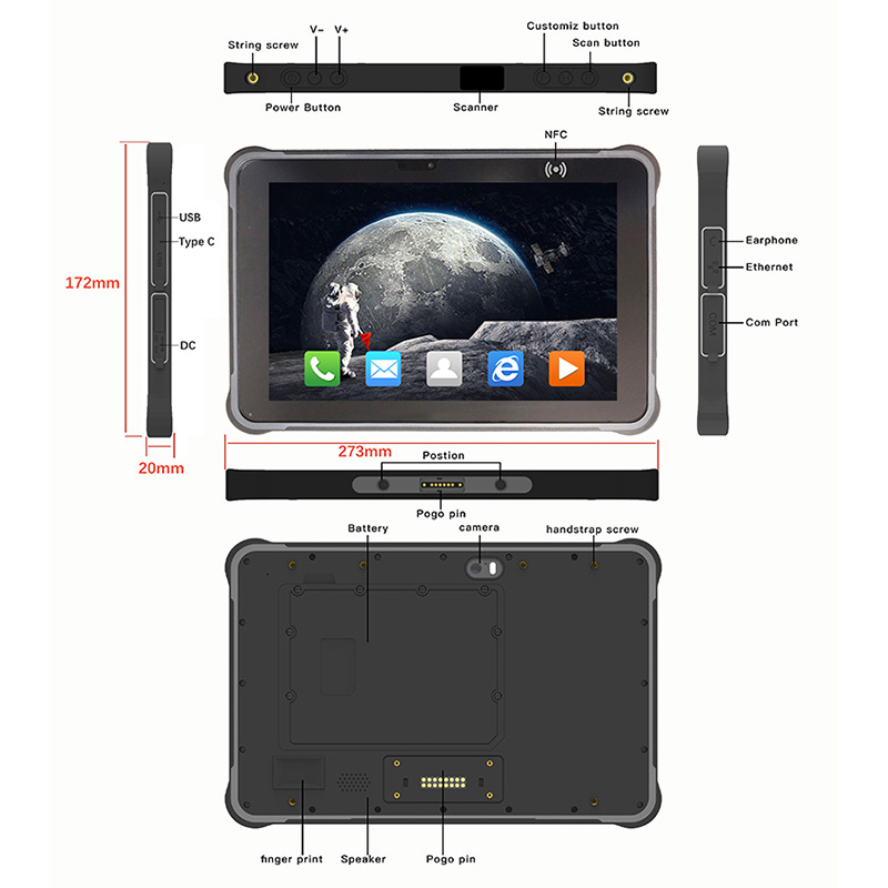 10.0 Tablet Nfc Rugged Waterproof Ip67 Tablet B2B 6000Mah Large Battery Tablet Pc