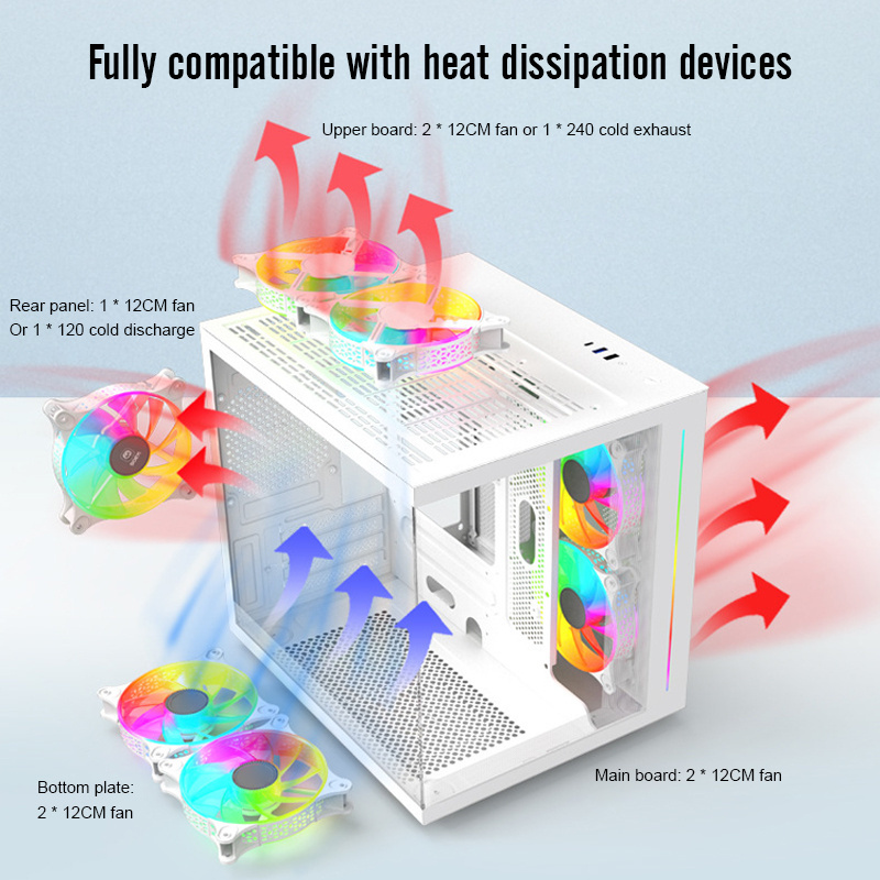 Anime Custom Diy Acrylic Panel Fan Dustproof Glass Cpu Case Gaming Pc Computer Casing Supports Atx Standard Power Supply Pc Case