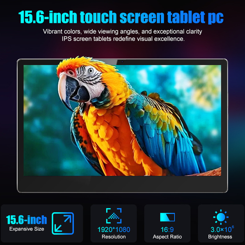 15.6 Inch 1920*1080 Fhd Android 13.0128Gb Touch Screen Wifi Tablet Pc With Keyboard For Business Support For Active Stylus