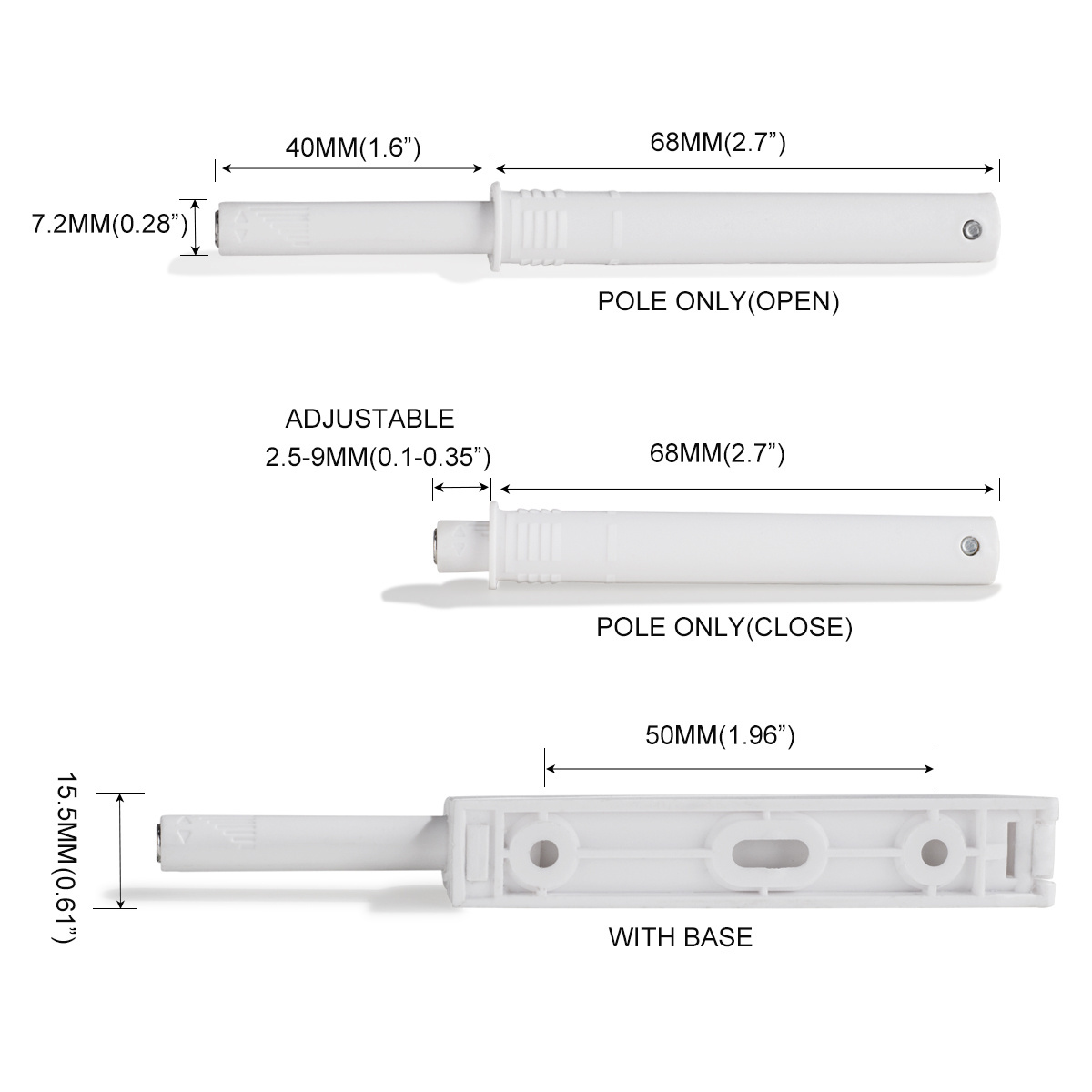 Cabinet Magnets for Kitchen, Closet, Cupboard and Other Furniture door Closer, Closure, Push to Open Magnetic Catch and Latch