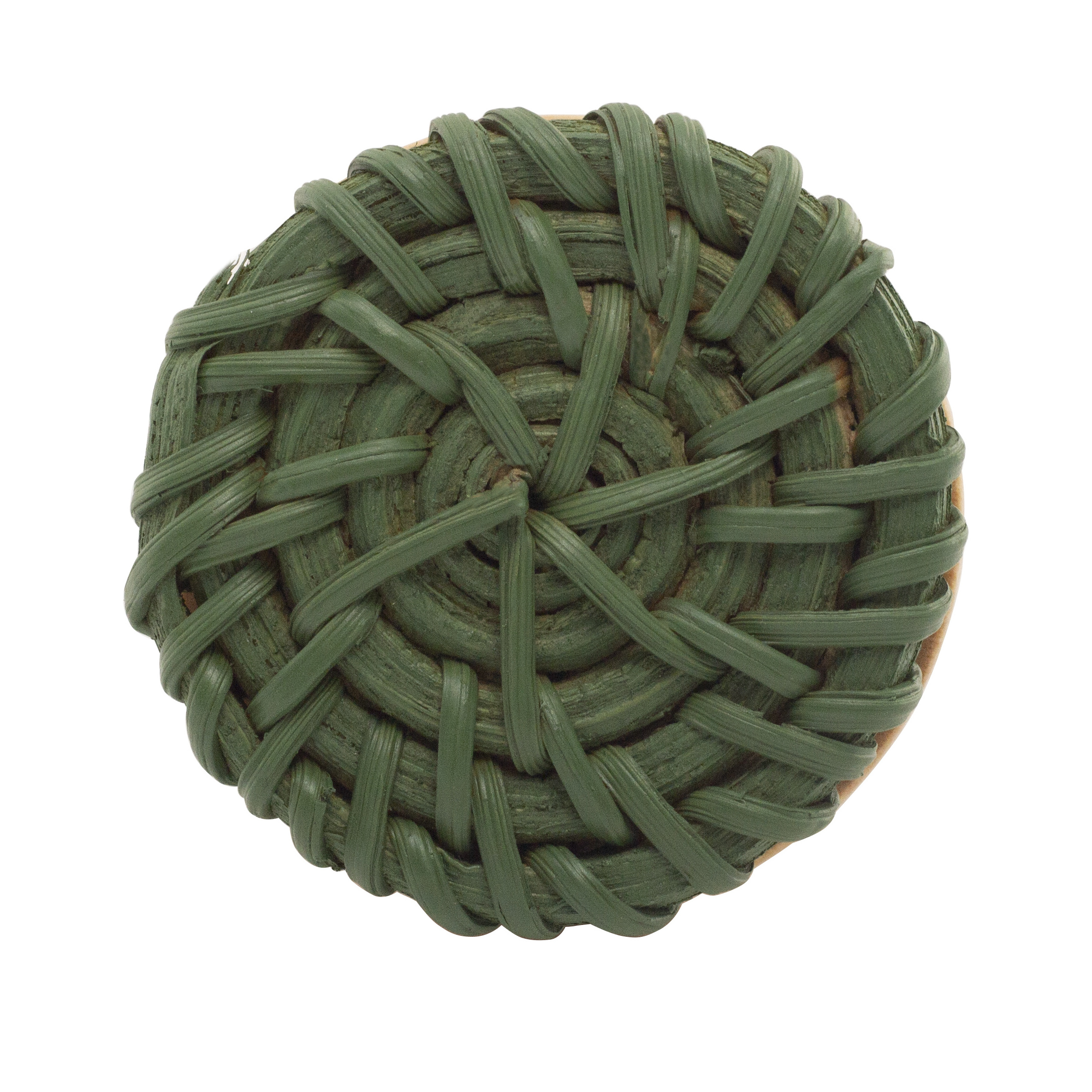 Green Rattan Wooden Kids Furniture Cabinet Door Handles and Drawer Pulls Knobs