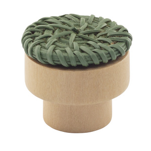 Green Rattan Wooden Kids Furniture Cabinet Door Handles and Drawer Pulls Knobs