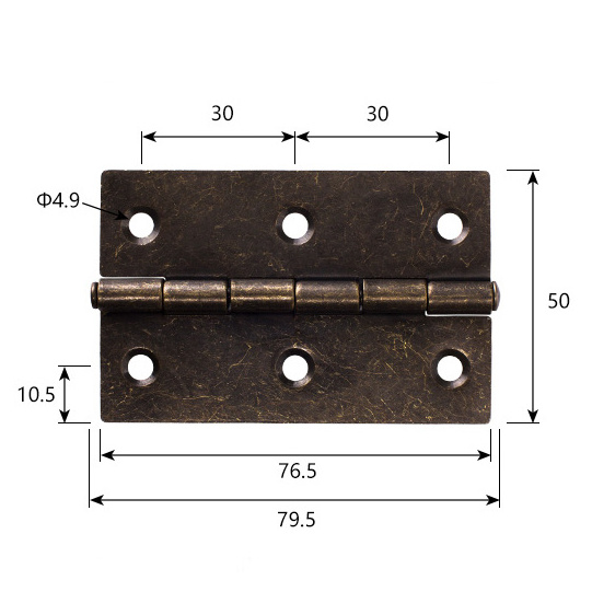 3 Inch Mortise Door Hinges Antique Bronze Iron Steel Metal 300 Degree Open Flush Furniture Wood Door Butt Hinge for Heavy Door