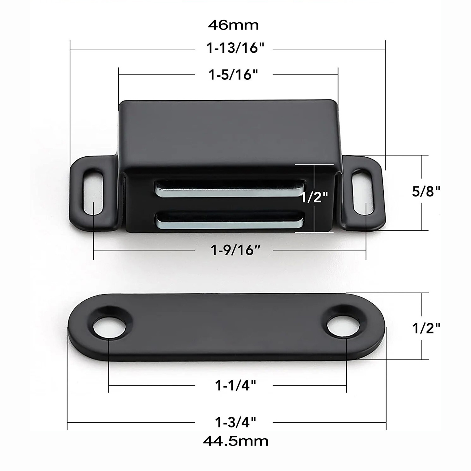 Stainless Steel Black Cabinet Magnet Hardware for Closet Kitchen Cupboard Furniture Closer Closure Magnetic Door Catch and Latch