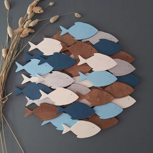 Fish wooden wall art set modern style fish wall decoration family gift  home decoration.